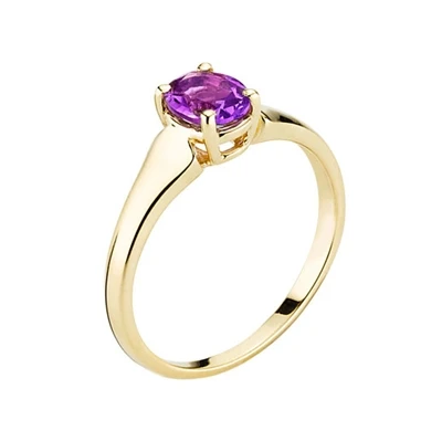 Guld Ring 8 Kt. Med Ametyst