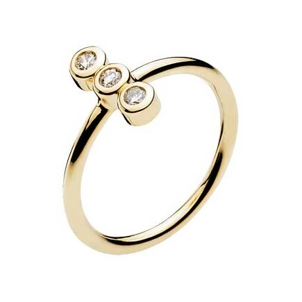 Guld Ring 8 Kt. Guld Med Diamanter 0 15 Ct.
