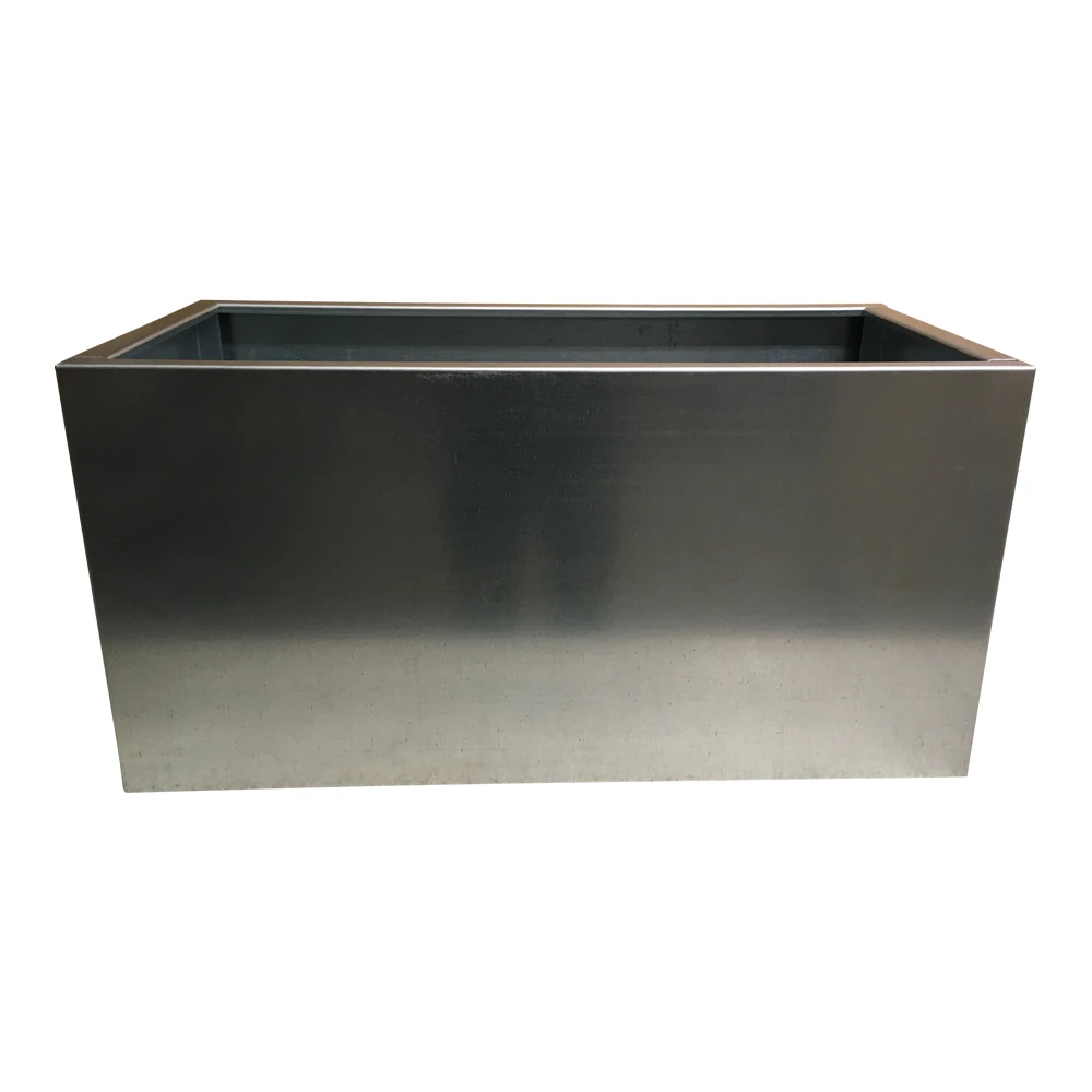 Plantekasse I Galvaniseret Stål 80 X 40 X 40 Cm Hjul Med Flamingo Med Kapilærindsats