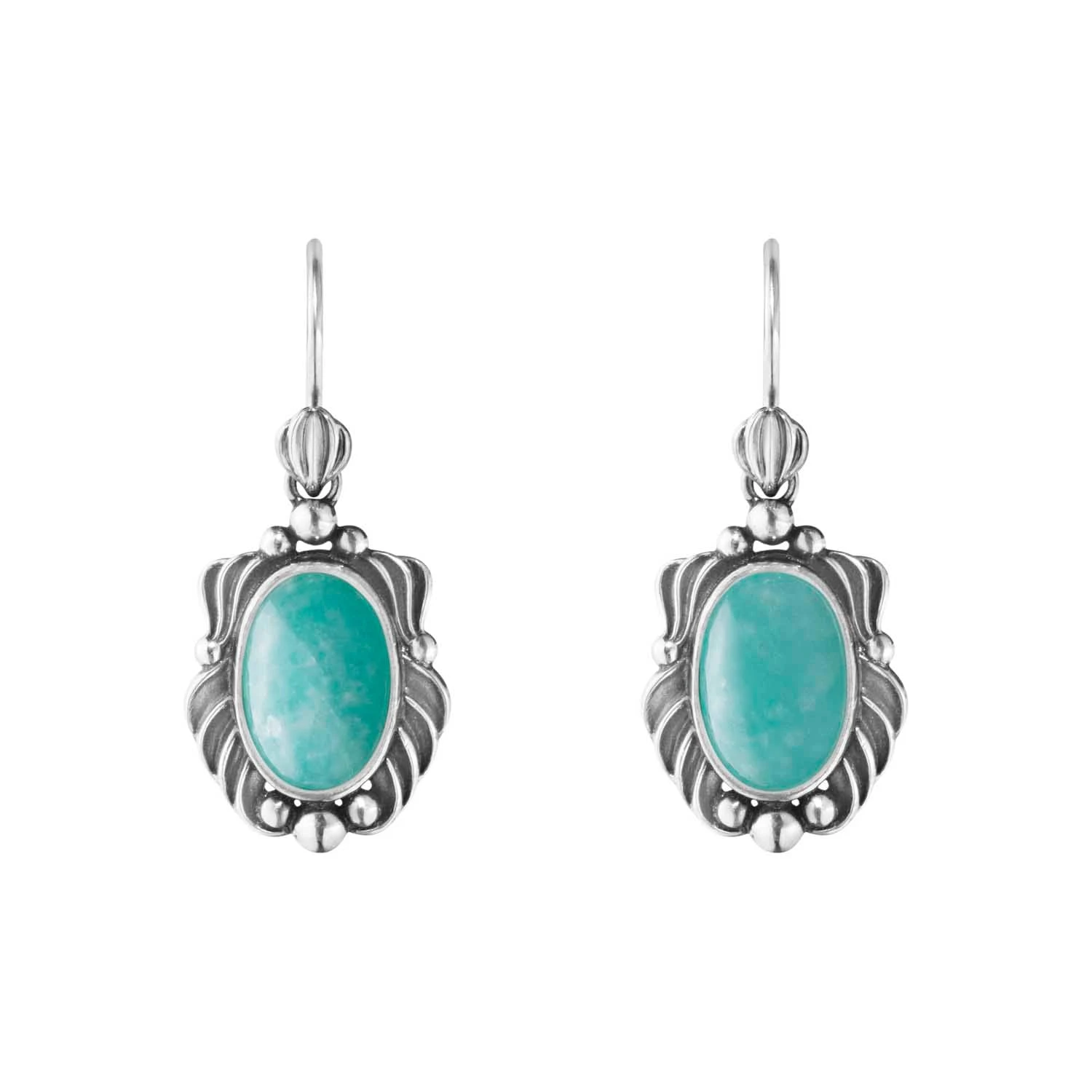 Georg Jensen Heritage øreringe M. Amazonit 2025 Sølv Sterlingsølv