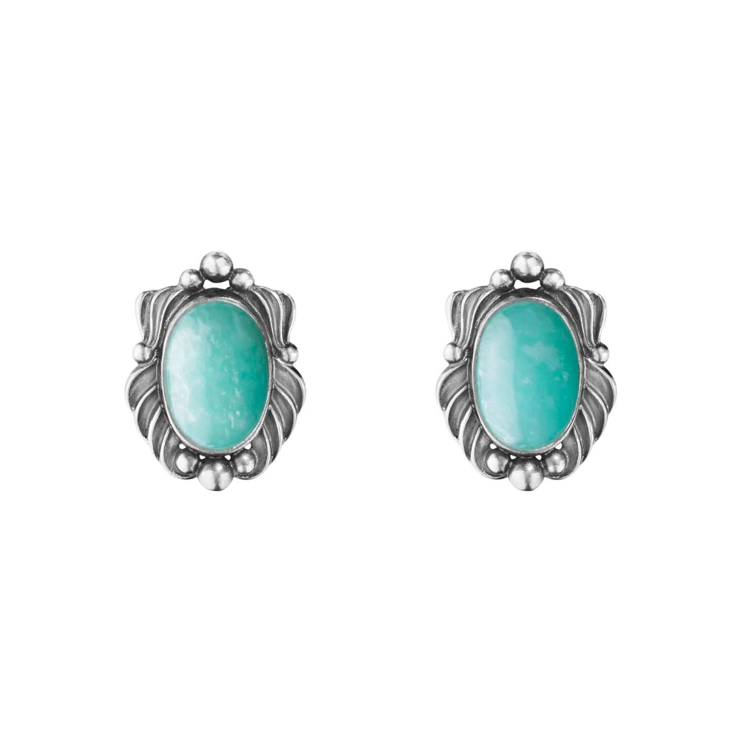 Georg Jensen Heritage øreclips M. Amazonit 2025 Sølv Sterlingsølv