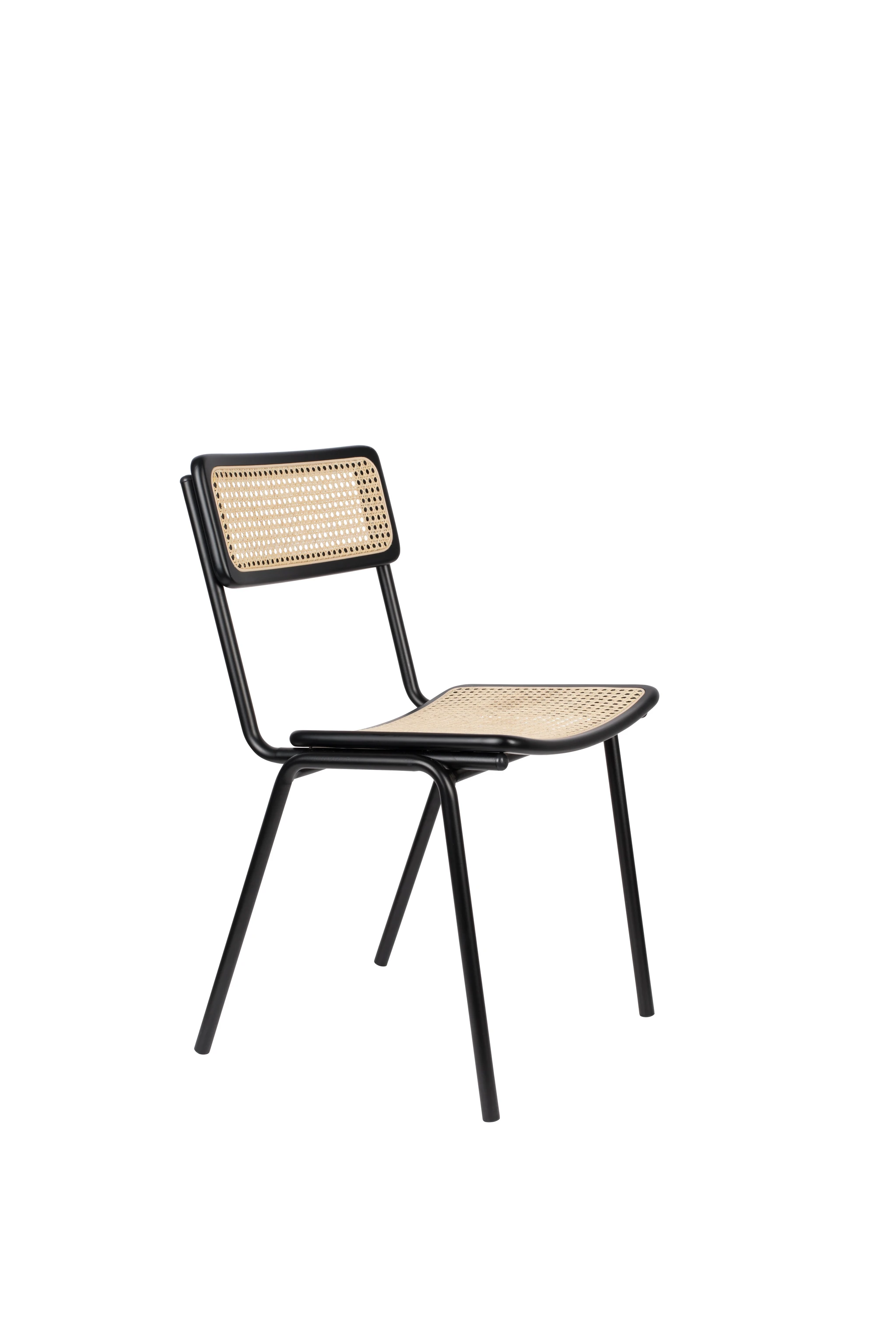 Zuiver Jort Spisebordsstol Natur Rattan Og Sort Stål