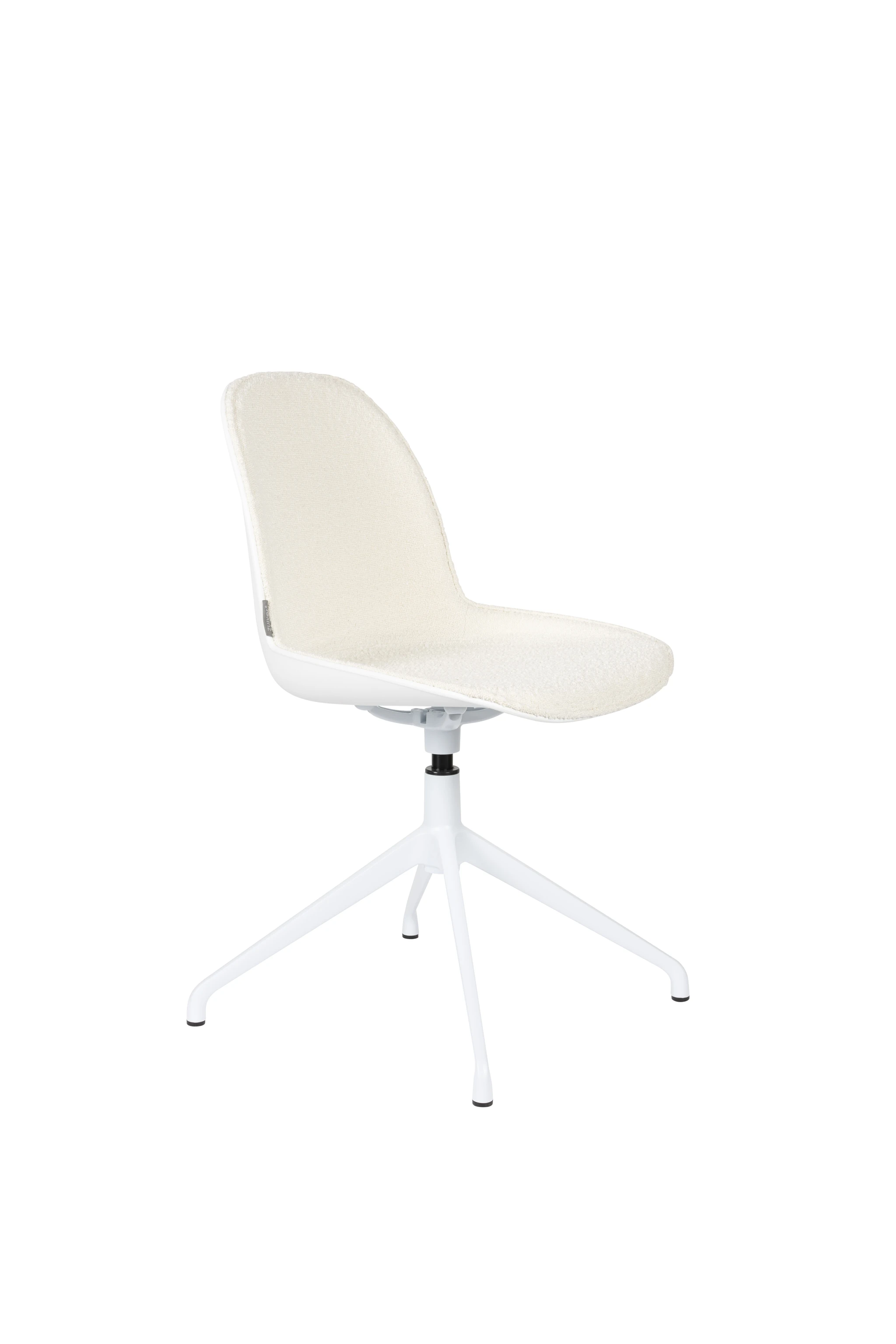 Zuiver Albert Kuip Spisebordsstol M. Drejefunktion Hvid Polyester Og Hvid Aluminium